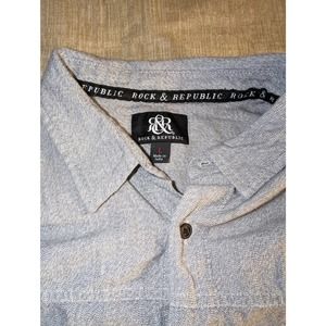 Rock & Republic Men's Long Sleeve Gray Button Up Size Large